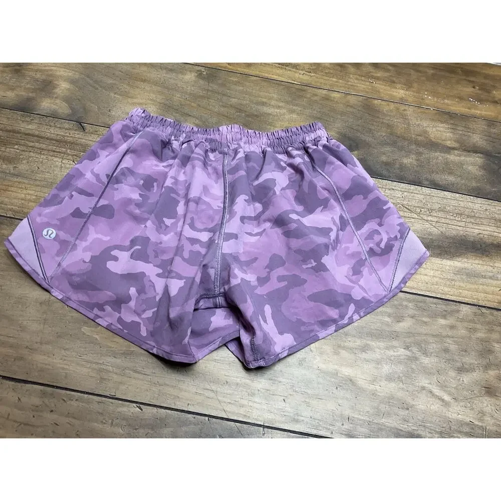 Lululemon Hotty Hot Shorts Pink Camo 4”Lined Size 4